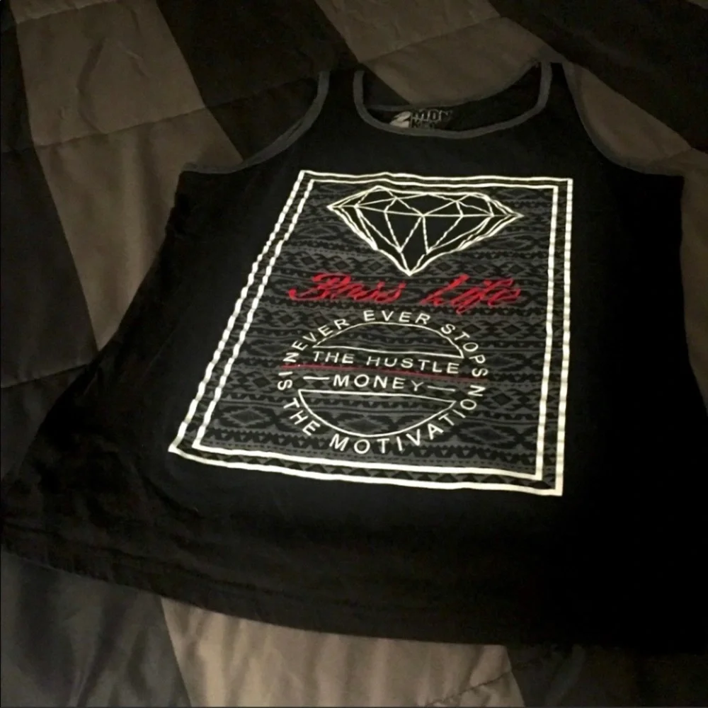 Hot Topic 2 Monkeys Side Hustle Tank True Black "Boss Life” Top New - Picture 8 of 10